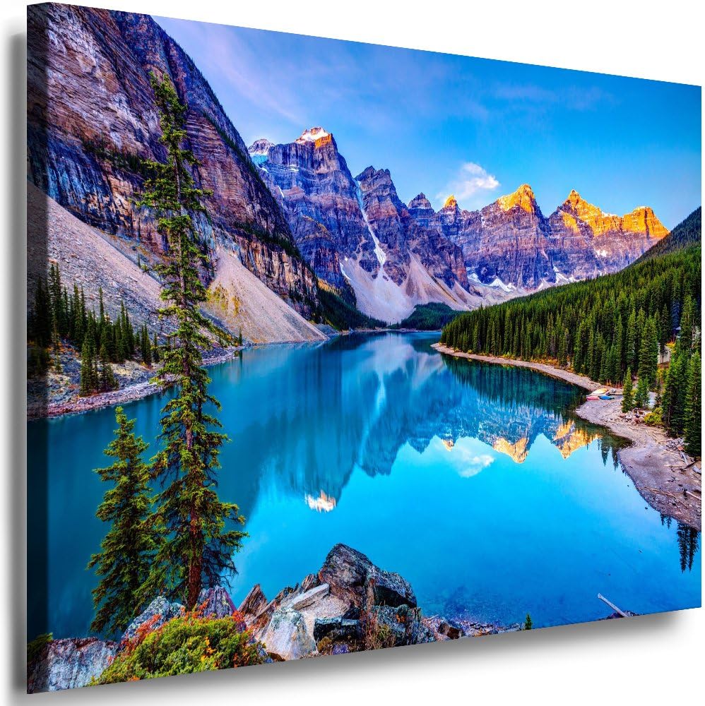 Julia-Art Leinwandbilder Landschaft Bild 100 x 70 x 2 cm - Wandbild 1 teilig - Wand Deko Modern Desi