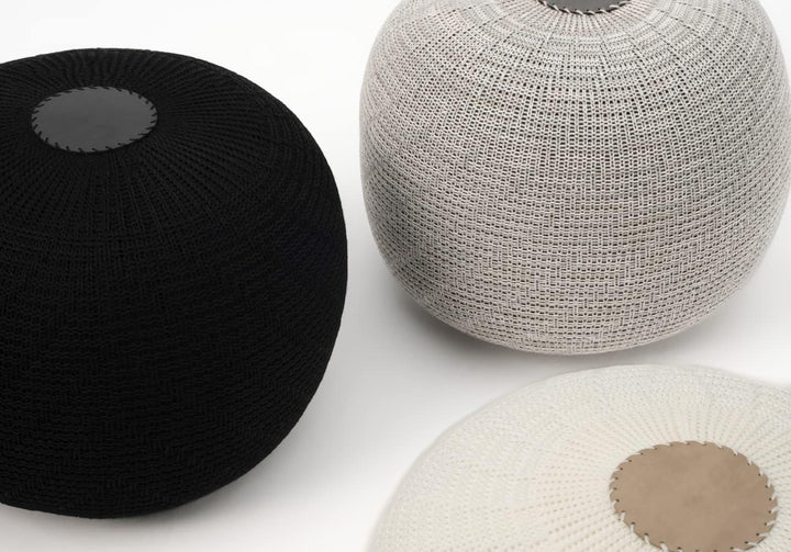 ENGLISH HOME Pouf Hocker, Rund Sitzpouf, Sitzhocker, Sitzpuff, Fusshocker, Strick Puff Hocker für Wo