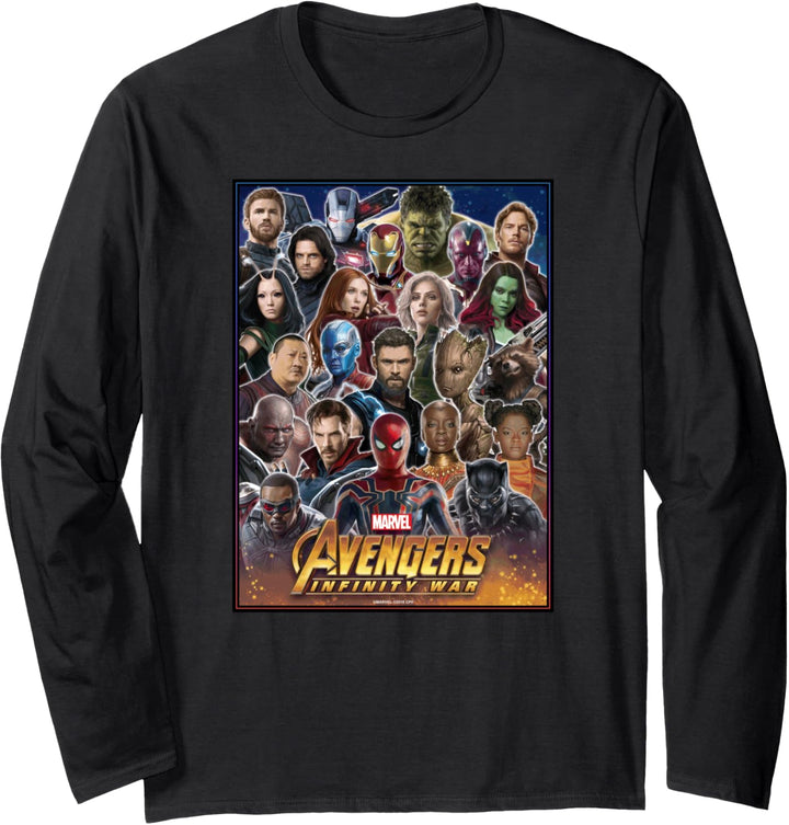 Marvel Avengers Infinity War Team Headshots Langarmshirt