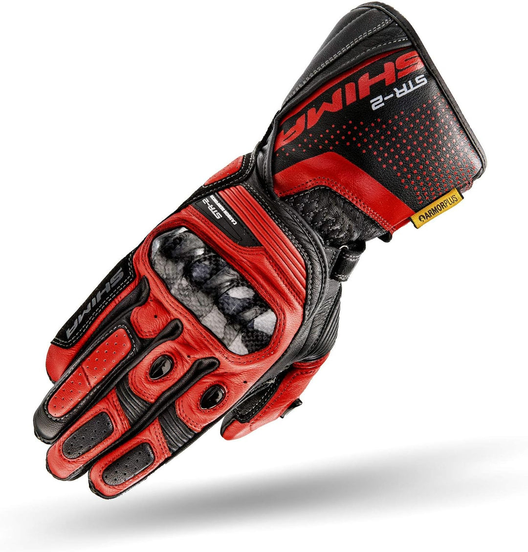 SHIMA STR-2 Motorradhandschuhe Herren - Touchscreen, Sommer, Sport Leder Handschuhe mit Carbon Knöch