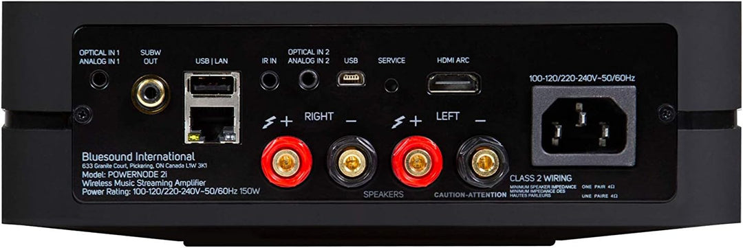Bluesound Powernode 2I Wireless Multi-Room Streaming High-Res Amplifier (with HDMI) - Black - Compat