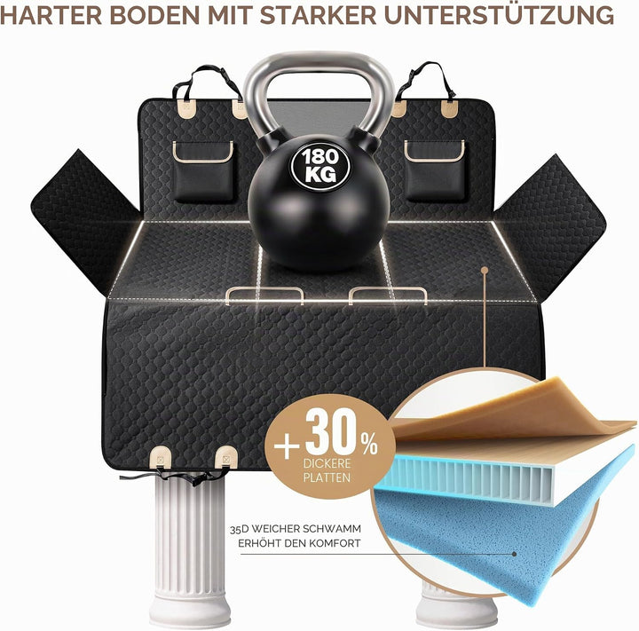 SHARLOVY Grosser Hunde-Autositzbezug für Rücksitz mit Extender Harter Boden für LKWs, Hochleistungs-