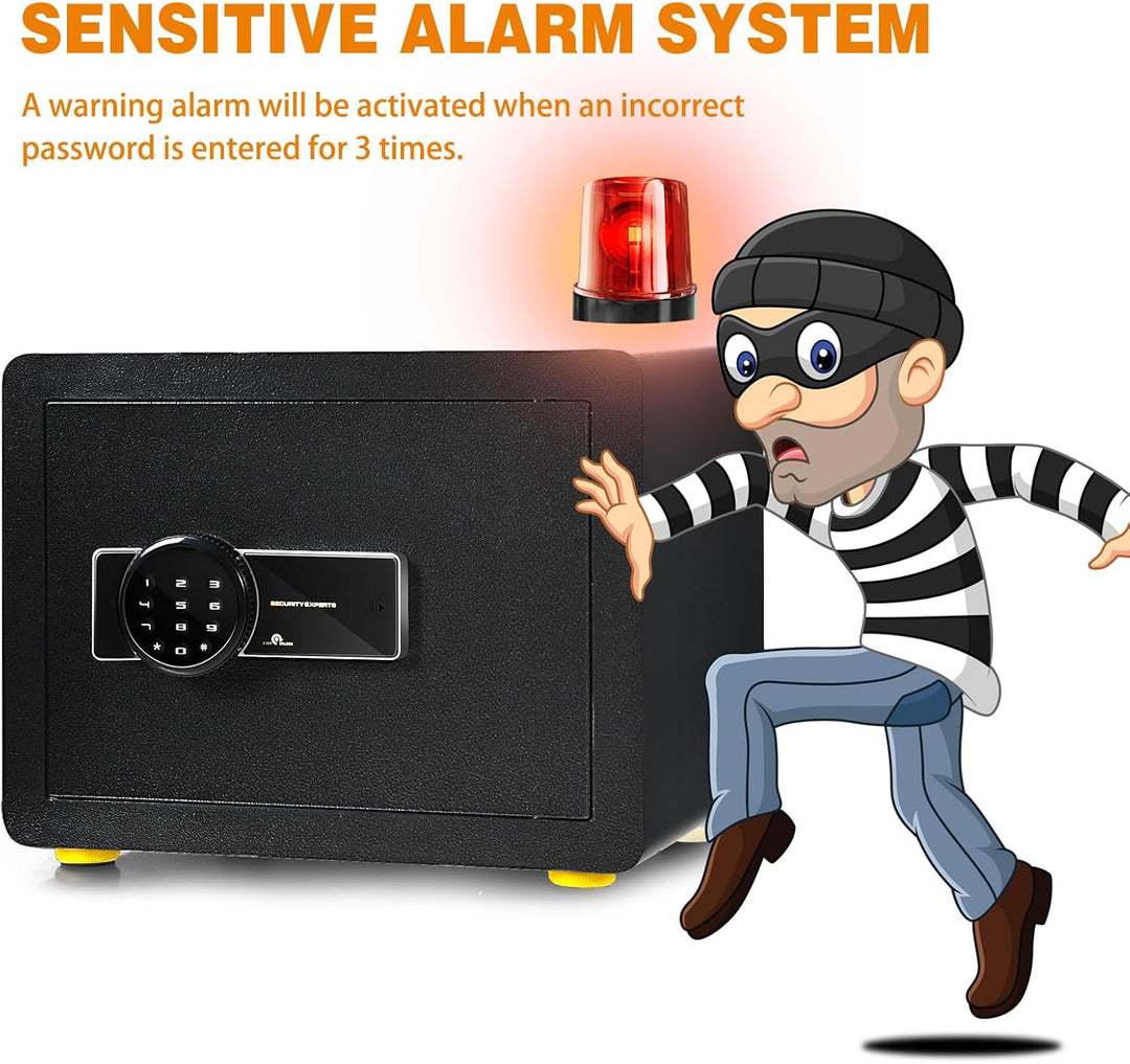 LIFEZEAL 33 L Safe Tresor, Möbeltresor mit elektronischem Zahlenschloss & Schlüssel, Digital Wandtre