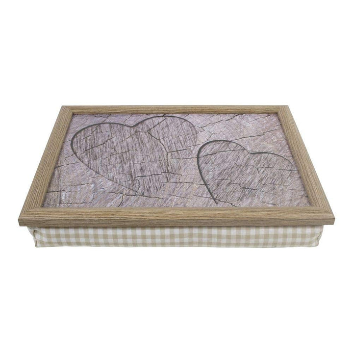 Mars & More - Lapdesk - Taca NA kolana - Drewniane serca - Tree Grey Hearts - 43 x 33 x 7 cm - mit U