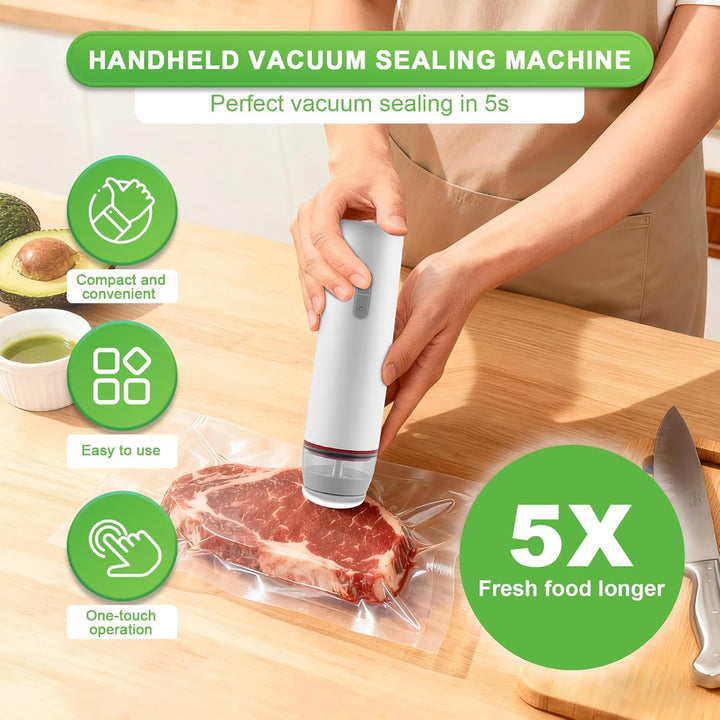 Vakuumiergerät, Hand Vakuumierer mit USB-Aufladung, vakuumiergerät Klein vakumierergerät für Lebensm