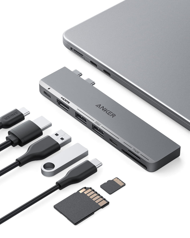 Anker 547 USB C Hub, (7-in-2) für MacBook, Kompatibel mit Thunderbolt 4 USB C Port, 4K HDMI, und 2 U