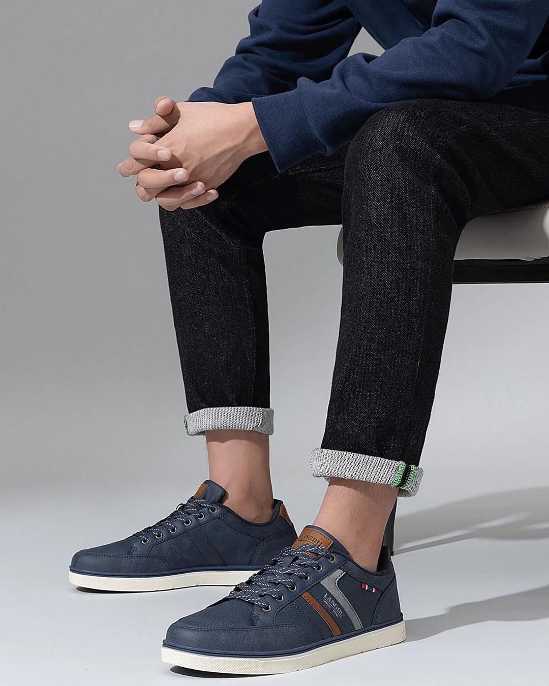 LANGDU Freizeitschuhe Herren Sneaker Walkingschuhe Leichtgewicht Atmungsaktive Sportschuhe Sneakers