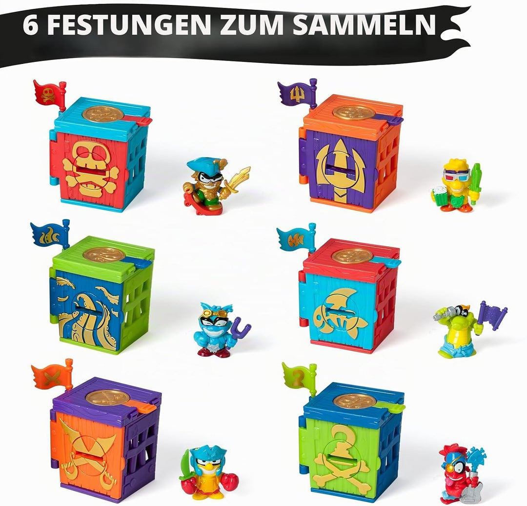 PIRATIX, Golden Treasure - Adventure Pack Serie. Jede Box hat Überraschung, 2 Flaggen, Kanone, Proje
