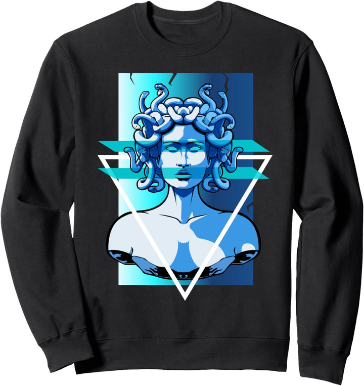 Vaporwave Medusa Statue Retro Ästhetik Japanische 80er Jahre Sweatshirt