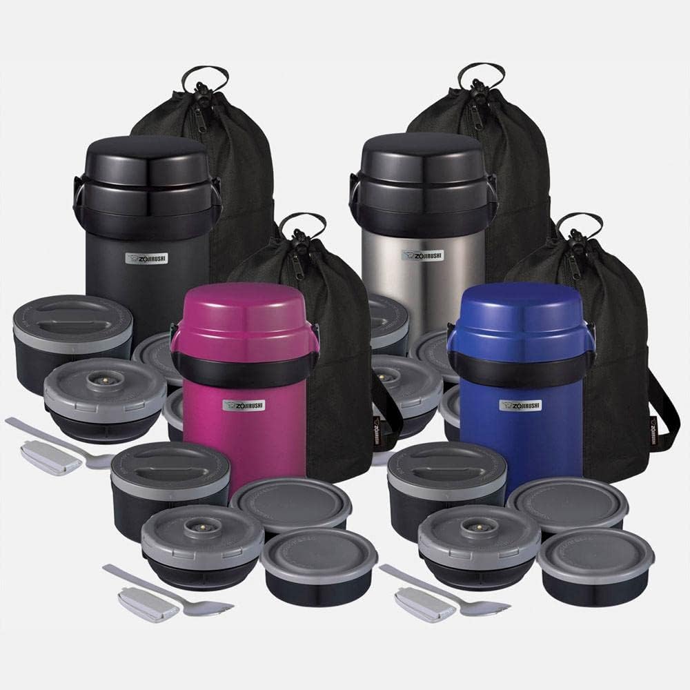 Zojirushi Mr. Bento Brotdose, Edelstahl, 1,2 l, Schwarz Carbon Schwarz, Carbon Schwarz