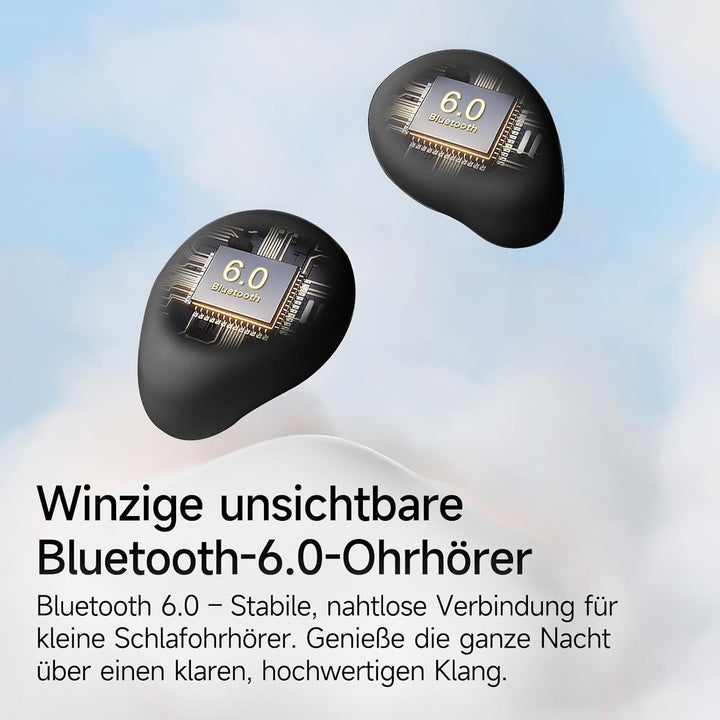 Schlafkopfhörer Bluetooth 6.0 – Mini Kabellose Kopfhörer zum Schlafen, Komfortabel & Leicht, Lang an