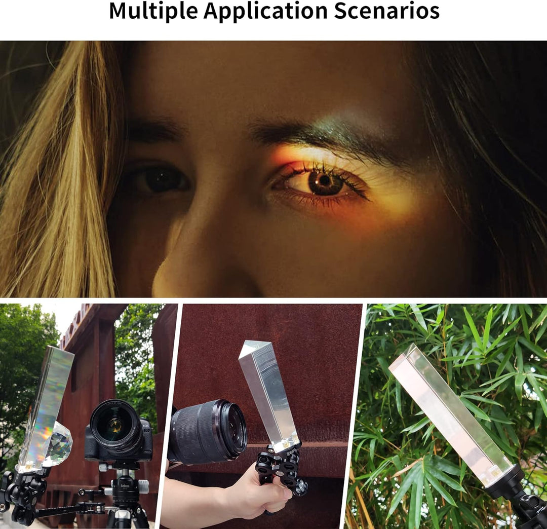 Selens Fotografie Kristall Dreieckig Prisma mit 1/4" Gewindeloch, Professionelle Optik Kristall Glas