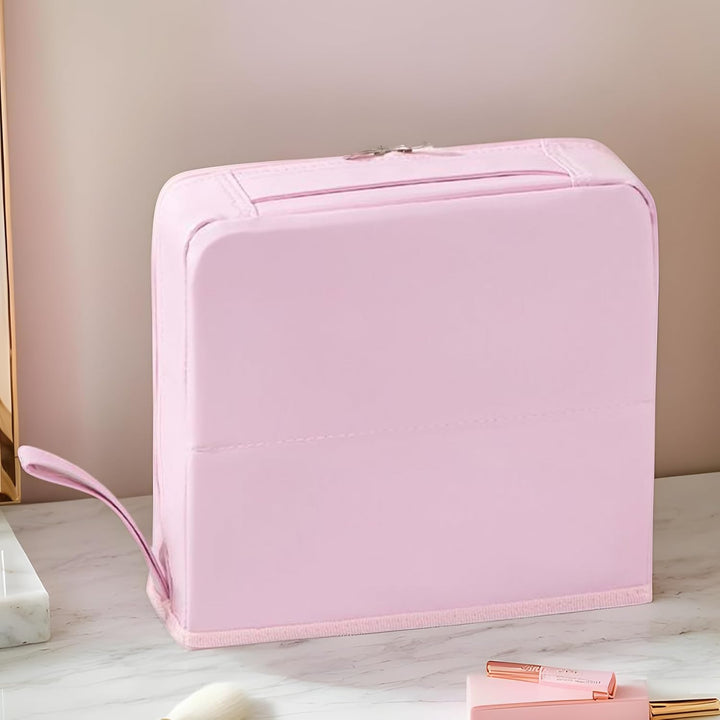 Reise-Kosmetiktasche, parallele Make-up-Tasche, grosse Kapazität, Organizer mit Fächern, wasserdicht
