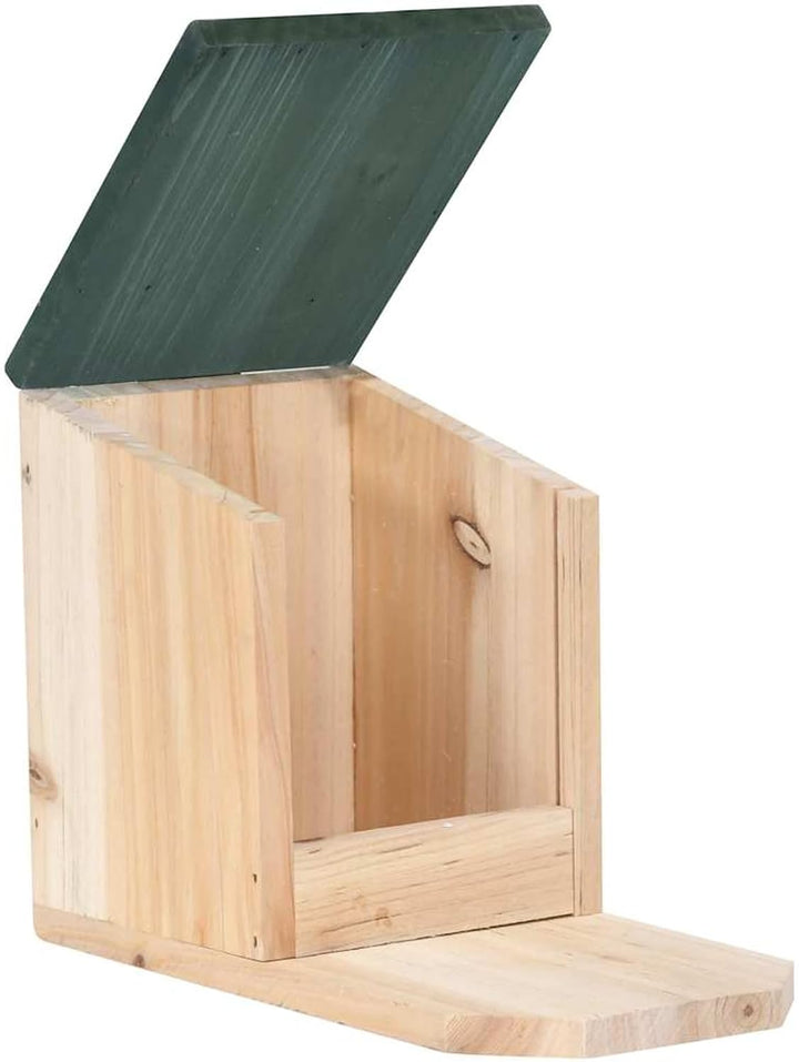 Homgoday Eichhörnchen Futterhaus 4 STK. Tannenholz Eichhörnchen Futterstation mit Klappdach 12x23x17