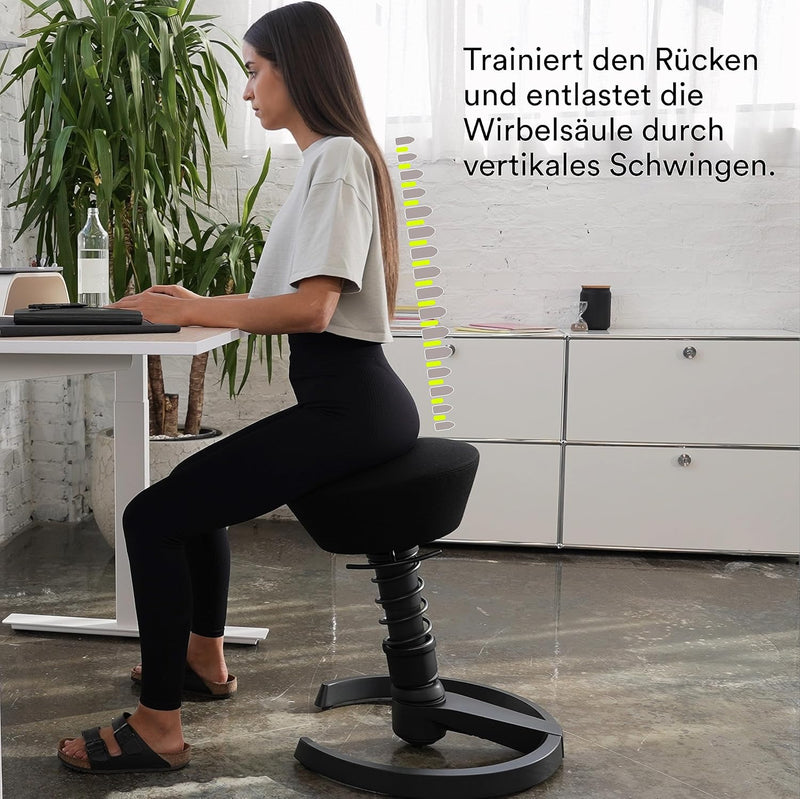 aeris Swopper Air mit Baumwolltasche, Ergonomischer Hocker, Bürohocker höhenverstellbar, Vielseitige