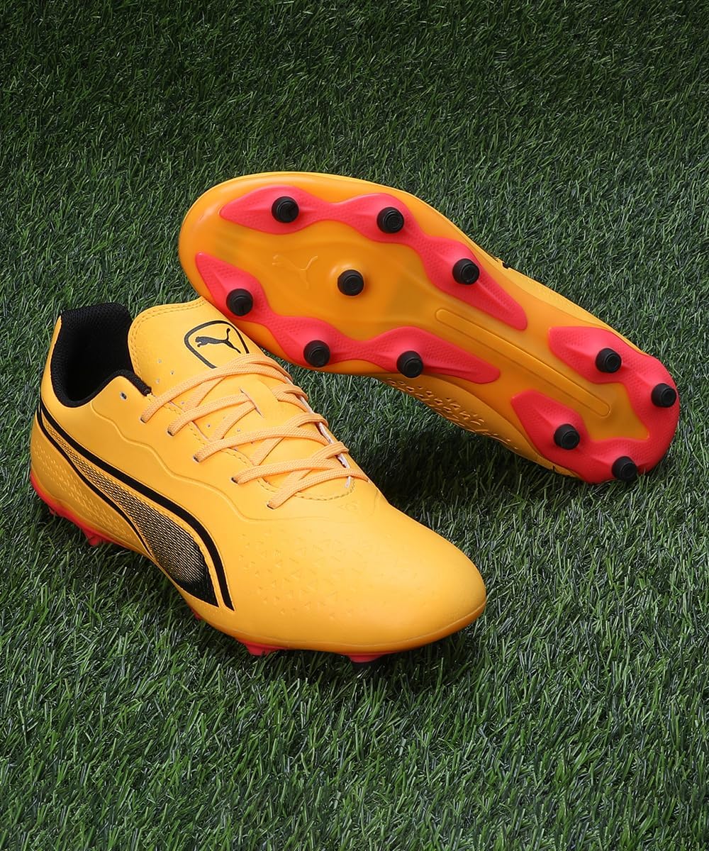 PUMA Unisex King Match Fg/Ag Soccer Shoe, 39 EU Sun Stream Puma Black Sunset Glow