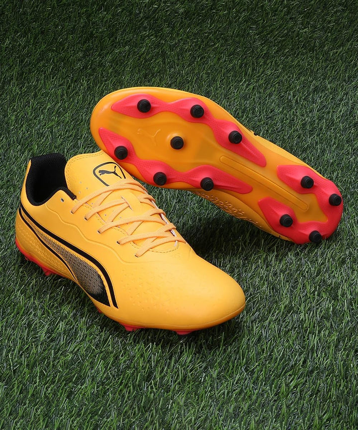 PUMA Unisex King Match Fg/Ag Soccer Shoe, 39 EU Sun Stream Puma Black Sunset Glow