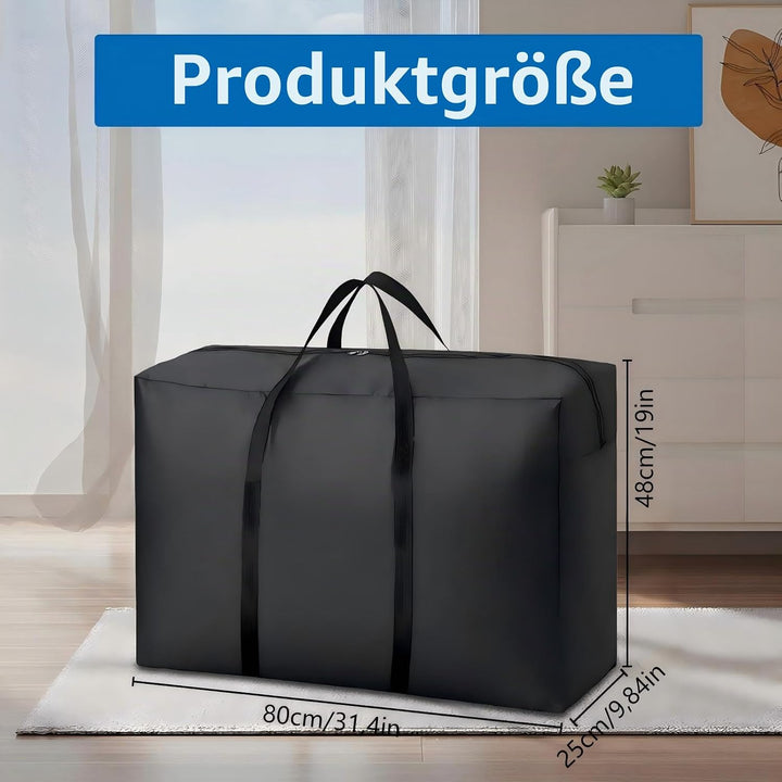WOPPLXY 5 Stück Aufbewahrungstasche Gross, 100L Umzugstaschen mit Reissverschlüssen Handgriff, Wasse