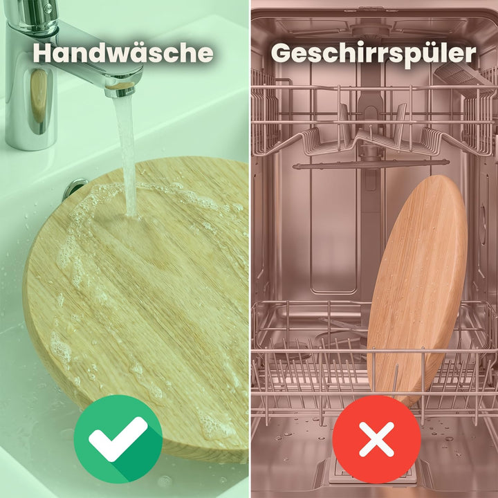 Drehteller Holz stabil mit Rutschfester Unterseite Durchmesser 30 cm | 30 cm, Robustes Buchenholz ma