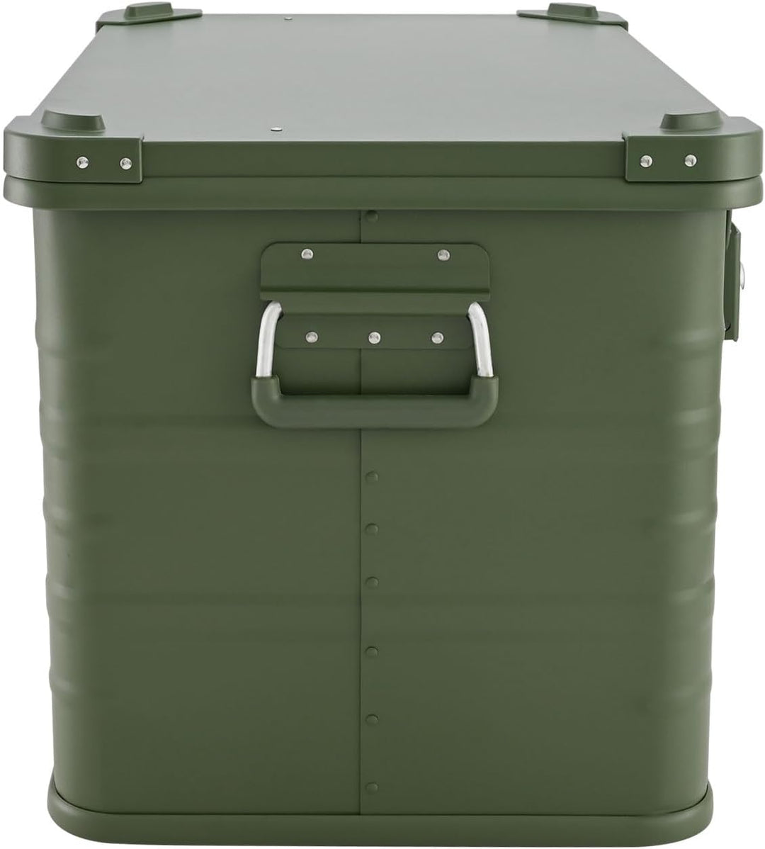 ALUBOX Alukiste abschliessbar E78G OLIVGRÜN - Premium Lagerbox 78 Liter - Materialstärke 1mm - Decke