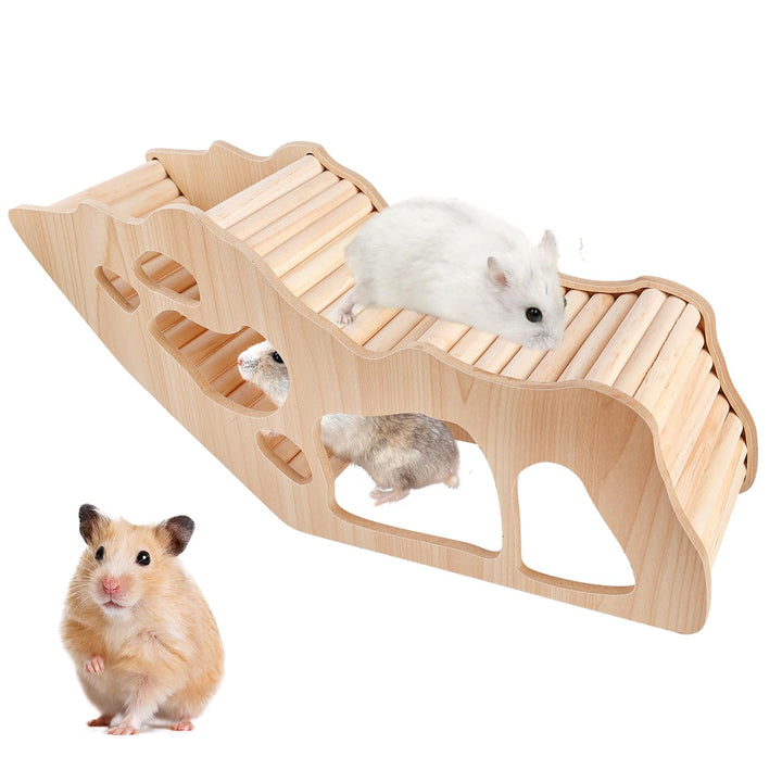 BYZESTY Hamster Haus, Hamster Haus aus Holz, Hamster Tunnel, Hamsterhaus Hamster Versteck, Watchbox