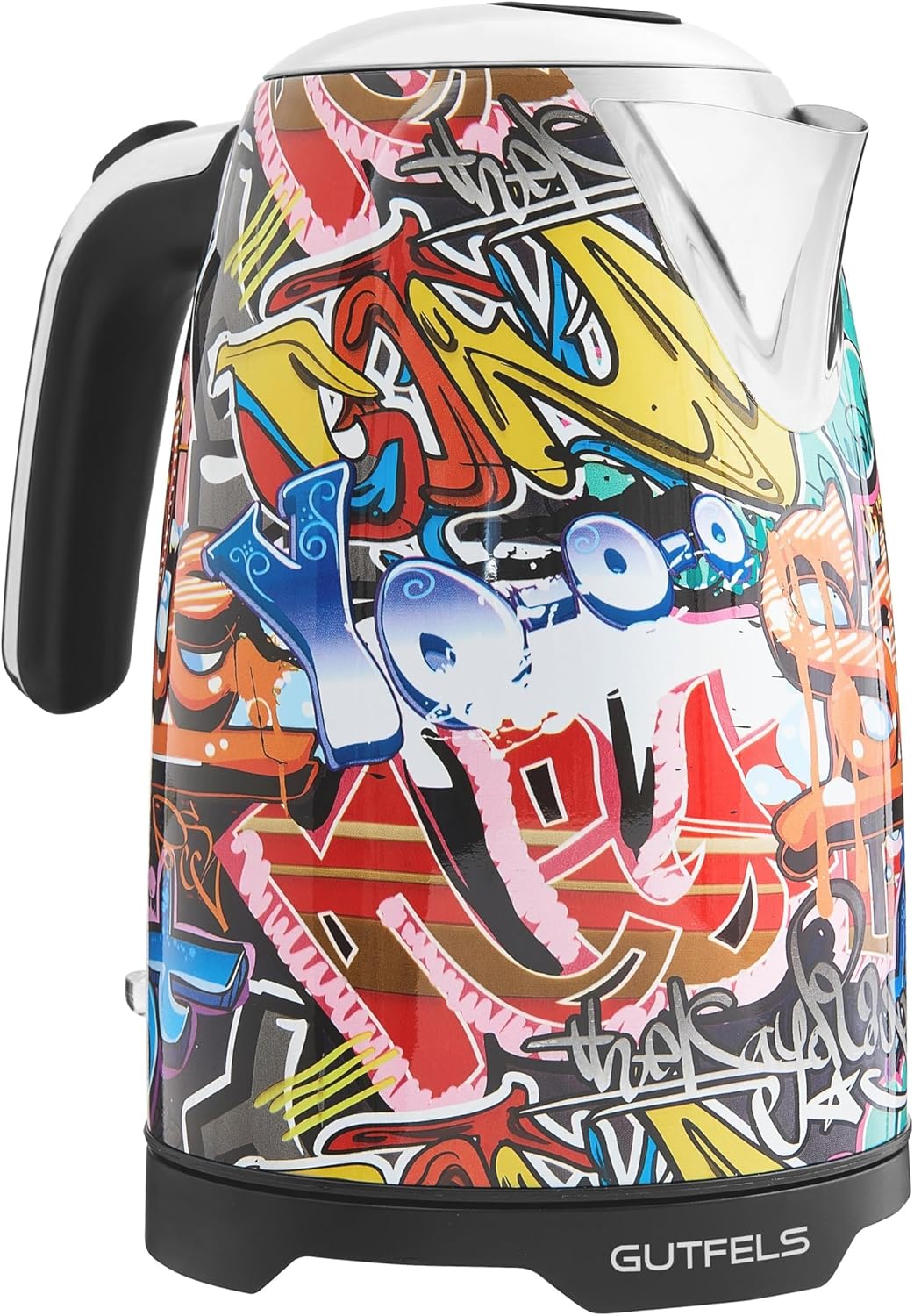 GUTFELS Wasserkocher WATER 3010 G | Elektrischer Wasserkocher 1,7 Liter Graffiti-Style | 2200 Watt |