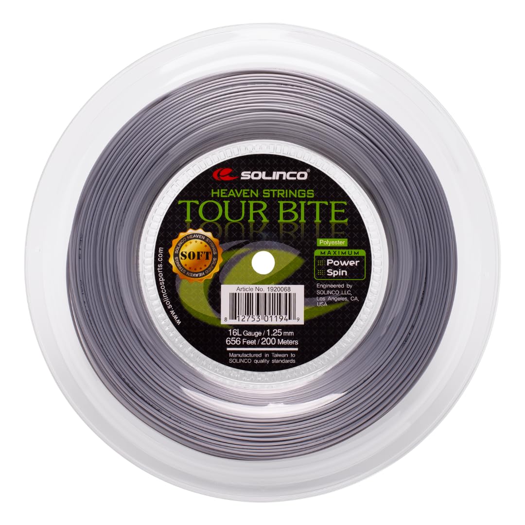 Solinco Tour Bite Soft 200M Silber Tennis Saitenrolle 200m Monofil Silber, 20
