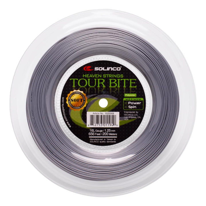 Solinco Tour Bite Soft 200M Silber Tennis Saitenrolle 200m Monofil Silber, 20