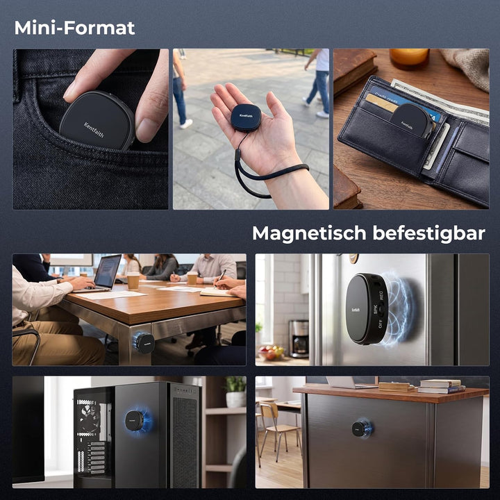 Kentfaith 128GB Magnetischer Diktiergerät, Diktiergerät Mini mit DSP-Rauschunterdrückung, 25 Stunden