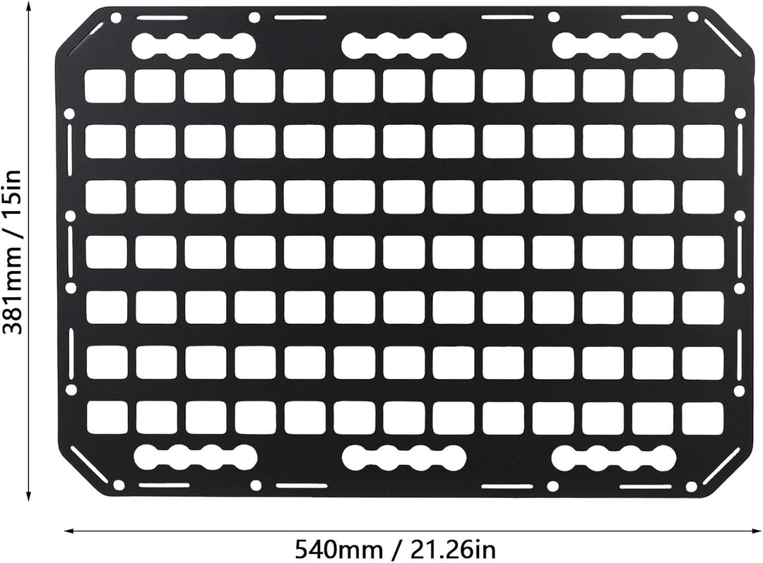 Aluminium L Molle Panel Kofferraum Dach Hanging Rack Panel Ladungsprotokollregal mit Verriegelungsme