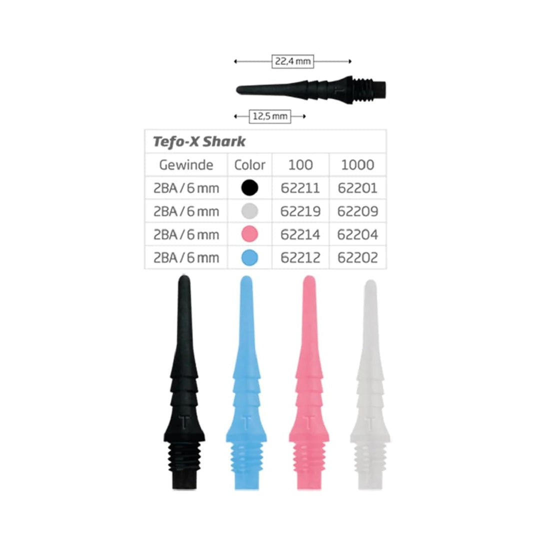 Bull´s Tefo-X Shark Softtip Dart Spitzen für E-Dart, 1000 Stück Rosa, Rosa