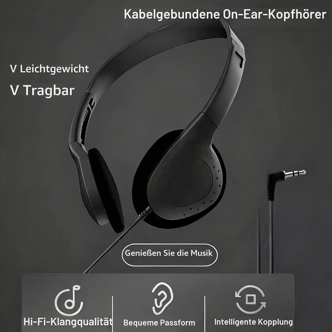 Klassenzimmer-Kopfhörer Mit 3 5-mm-Klinkenstecker Kabelgebundene On-Ear-Kopfhörer Verstellbar Für Sc