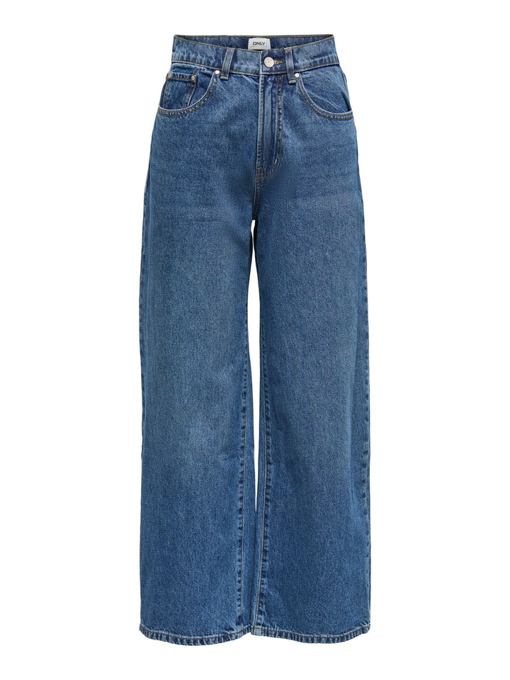 ONLY Female Jeans mit weitem Bein ONLHOPE Hohe Taille Weiter Beinschnitt Jeans 25W / 30L Medium Blue