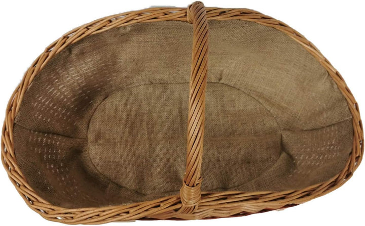 Kaminholzkorb aus Weide mit Jute (72x43x44 cm), 72x43x44 cm