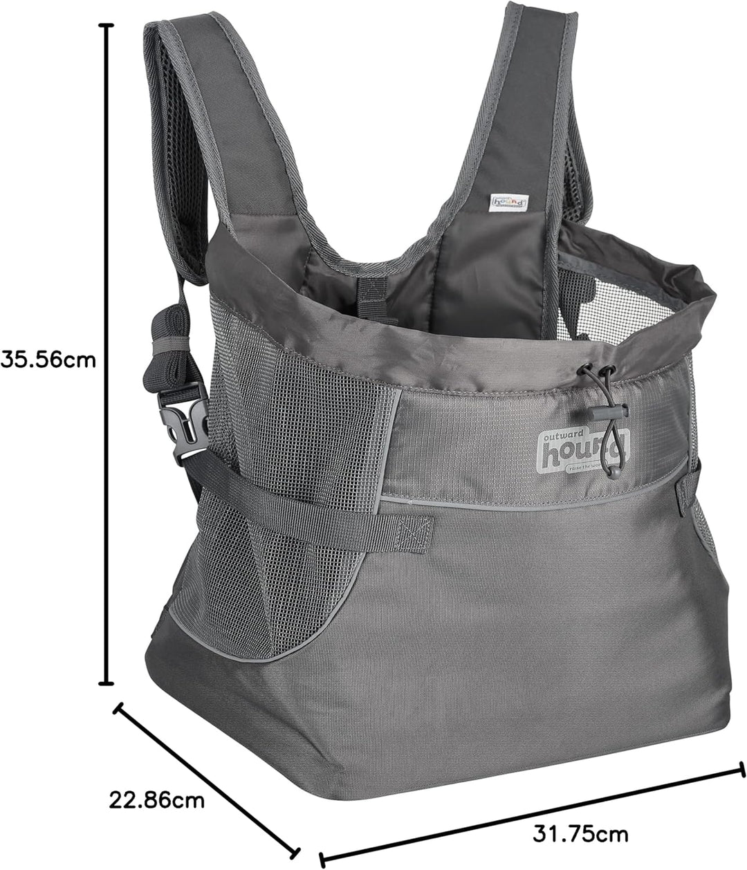 Outward Hound PupPak Hunde-Tragetasche, Grösse M, Grau PupPak Frontträger Medium grau, PupPak Frontt