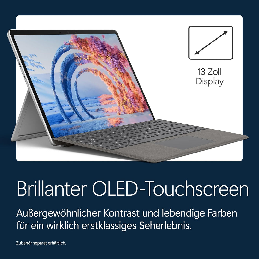 Microsoft Surface Pro | 13" OLED | Snapdragon® X2 Elite (12 Kerne) | 16GB RAM | 512GB SSD | Platin |