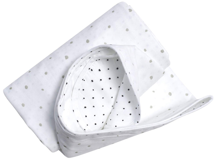 Babydecke GOTS zertifiziert aus BIO-Baumwolle, 2-lagig, 130 x 130 cm - Kleckse grau und schwarz Klec