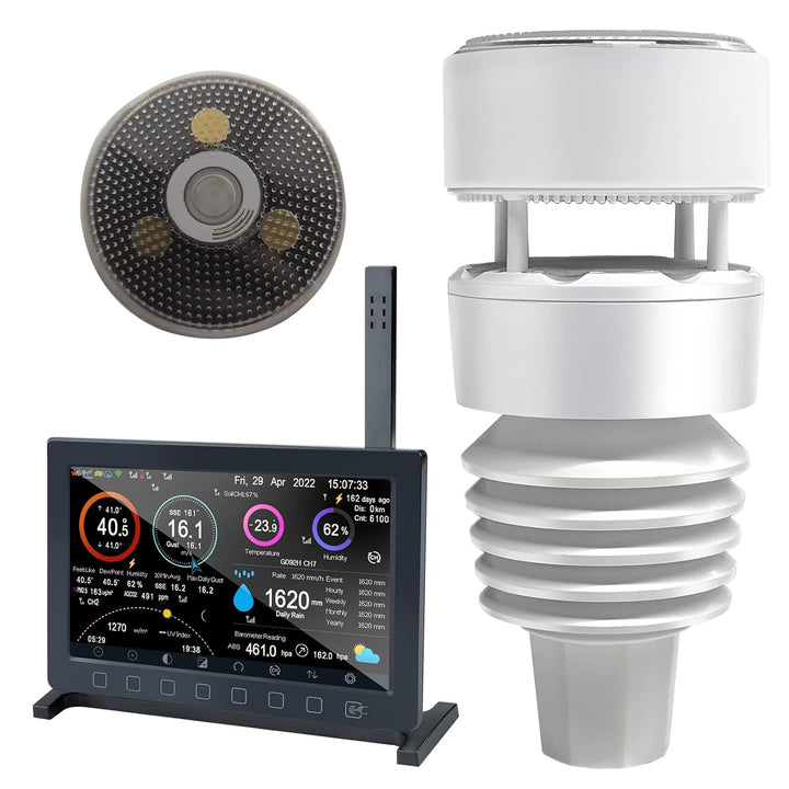 ECOWITT Wetterstation Funk mit Aussensensor Wittboy Pro HP2564, Wifi Internet Radio Garten 7 in 1 We