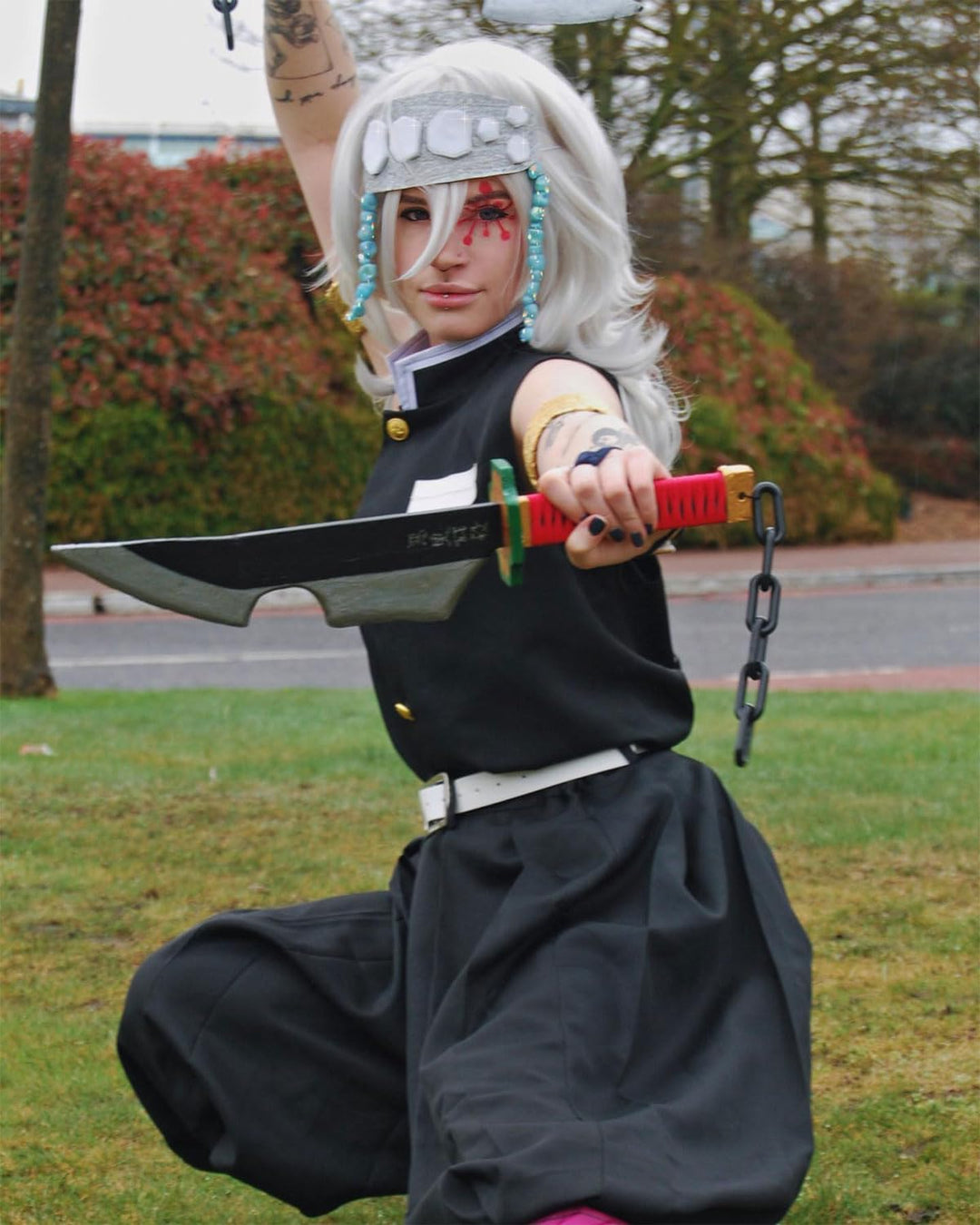 CR ROLECOS Uzui Tengen cosplay Demon Slaye Vollständiger Satz Anime Uzui Tengen Cosplay Kostüm Erwac