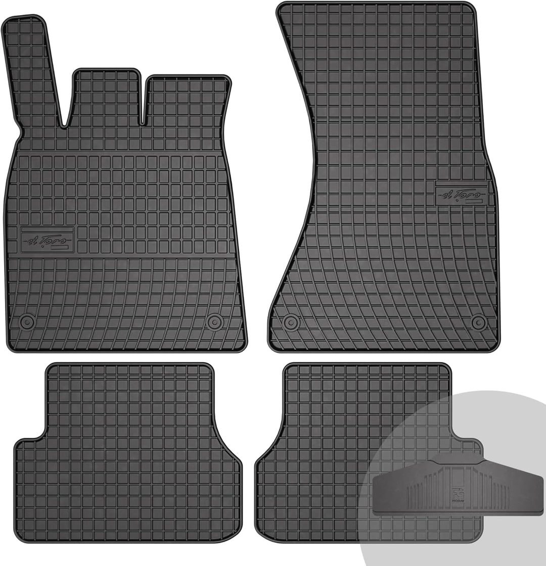 FROGUM EL Toro Gummimatten Ganzjähriges-Set von Autofussmatte Auto Fussmatten für Audi A3 8P 2003-20