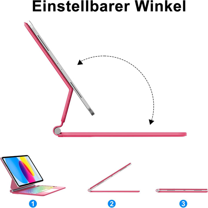 IVEOPPE Magic Keyboard für iPad 10. Generation und Zoll A16 (2025), magnetisches Friswebendes Design