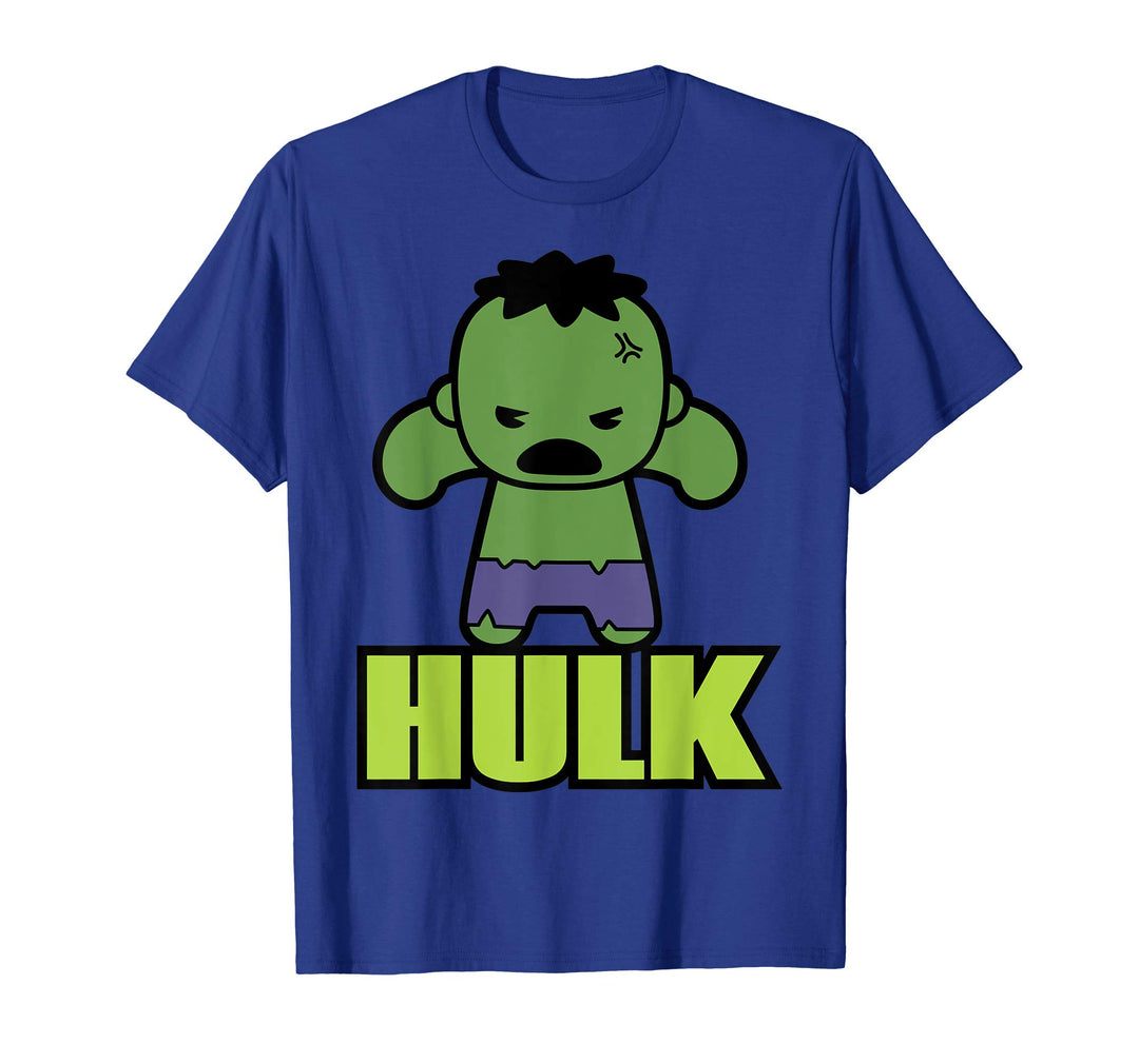 Mens Marvel Hulk The Incredibly Cute Kawaii Pose Graphic T-Shirt XL Baby Blue