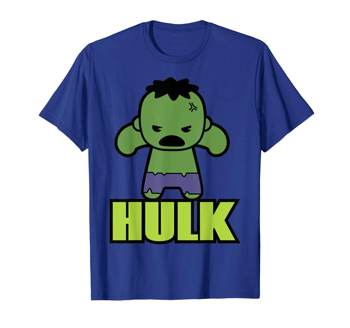 Mens Marvel Hulk The Incredibly Cute Kawaii Pose Graphic T-Shirt XL Baby Blue