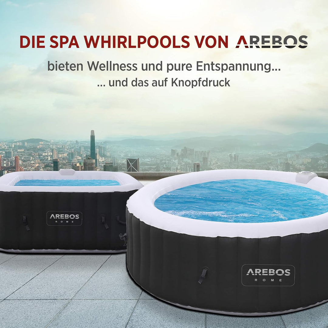 Arebos Komfort-Set 2 Nackenkissen + Getränkehalter für Whirlpool | weiss | 100% wasserdicht | ergono