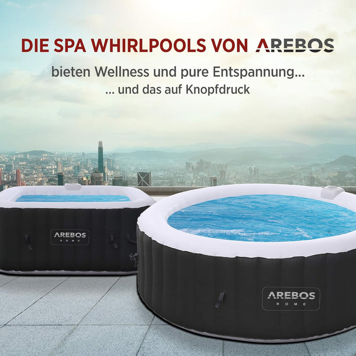 Arebos Komfort-Set 2 Nackenkissen + Getränkehalter für Whirlpool | weiss | 100% wasserdicht | ergono
