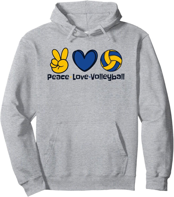 Peace Love Volleyball Volleyballfreak Volleyball Pullover Hoodie