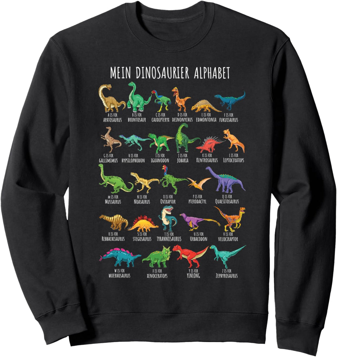 Dinosaurier-Arten Alphabet A-Z Dino ABC T-Rex Dinosaurier Sweatshirt