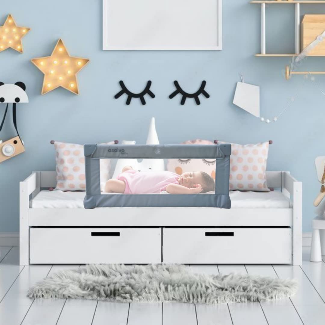 ASALVO 11824 Bettgitter, 90 X 143.50 cm, grau, Grau