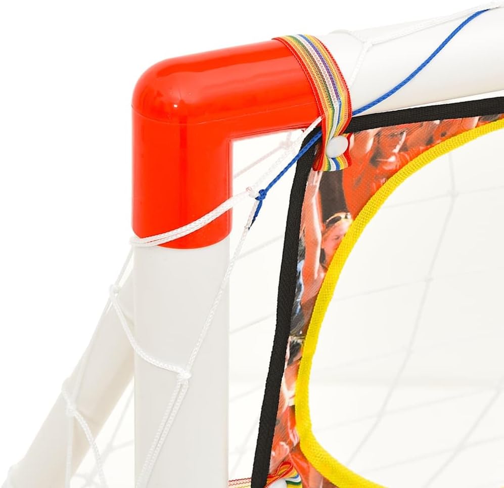 vidaXL Fussballtor Set mit Torwand Fussball Netz Pumpe 4 Erdspiessen Kinder Fussballnetz Fussballtor