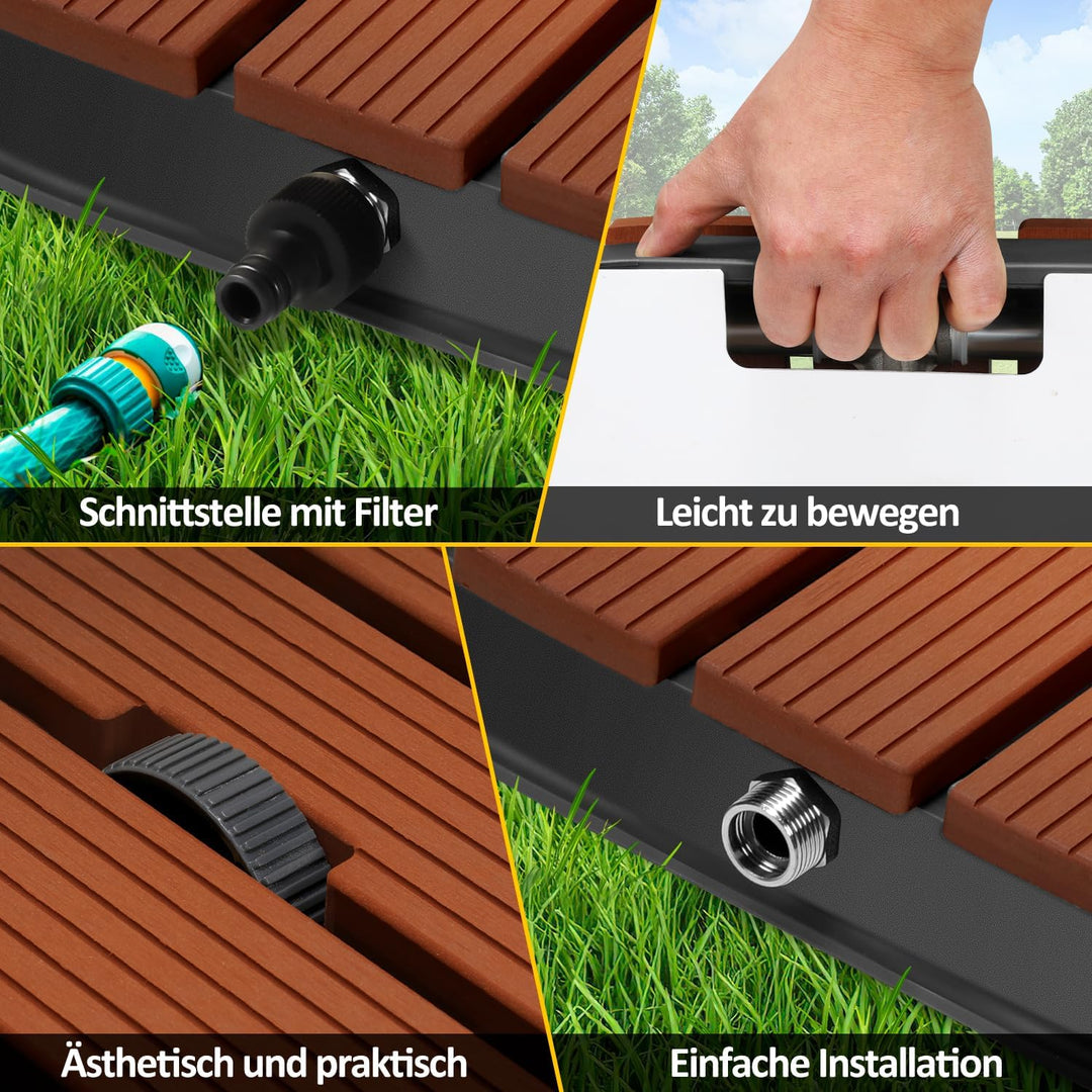 Bodendusche Gartendusche mit Fussrad und Kupfer-Düsen Pooldusche Bis 4m Fontänenhöhe Aussendusche au